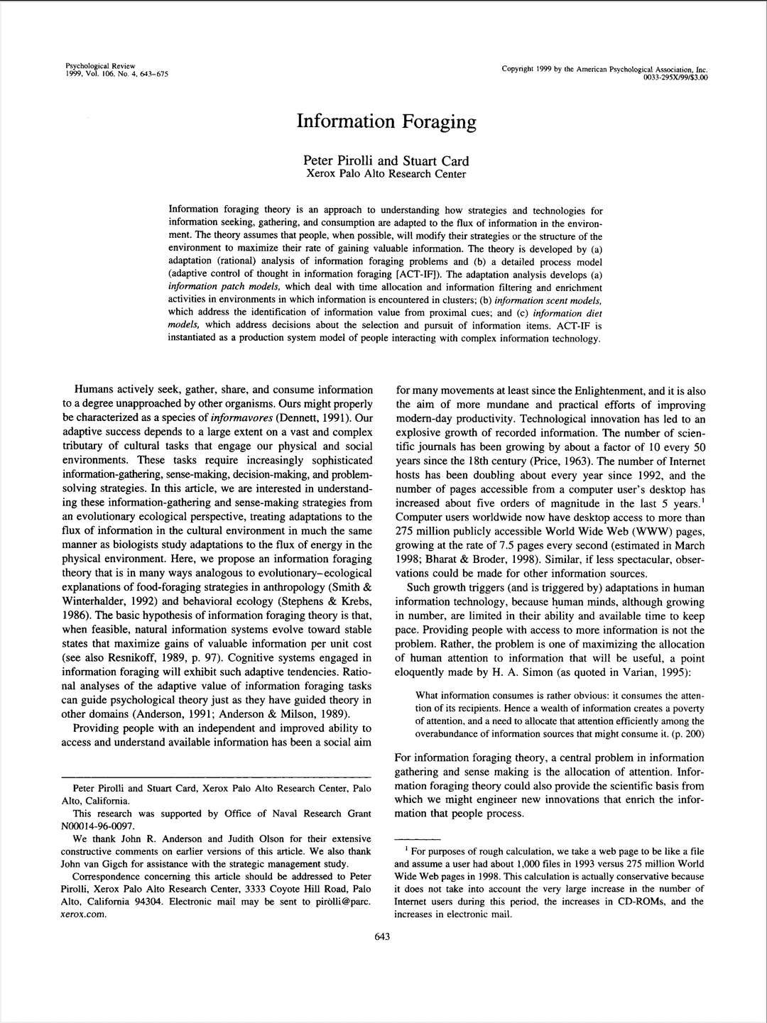 Information Foraging